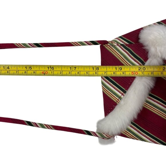 Longaberger Holiday Stripe Homestead Crossbody Purse Faux Fur - Picture 12 of 12